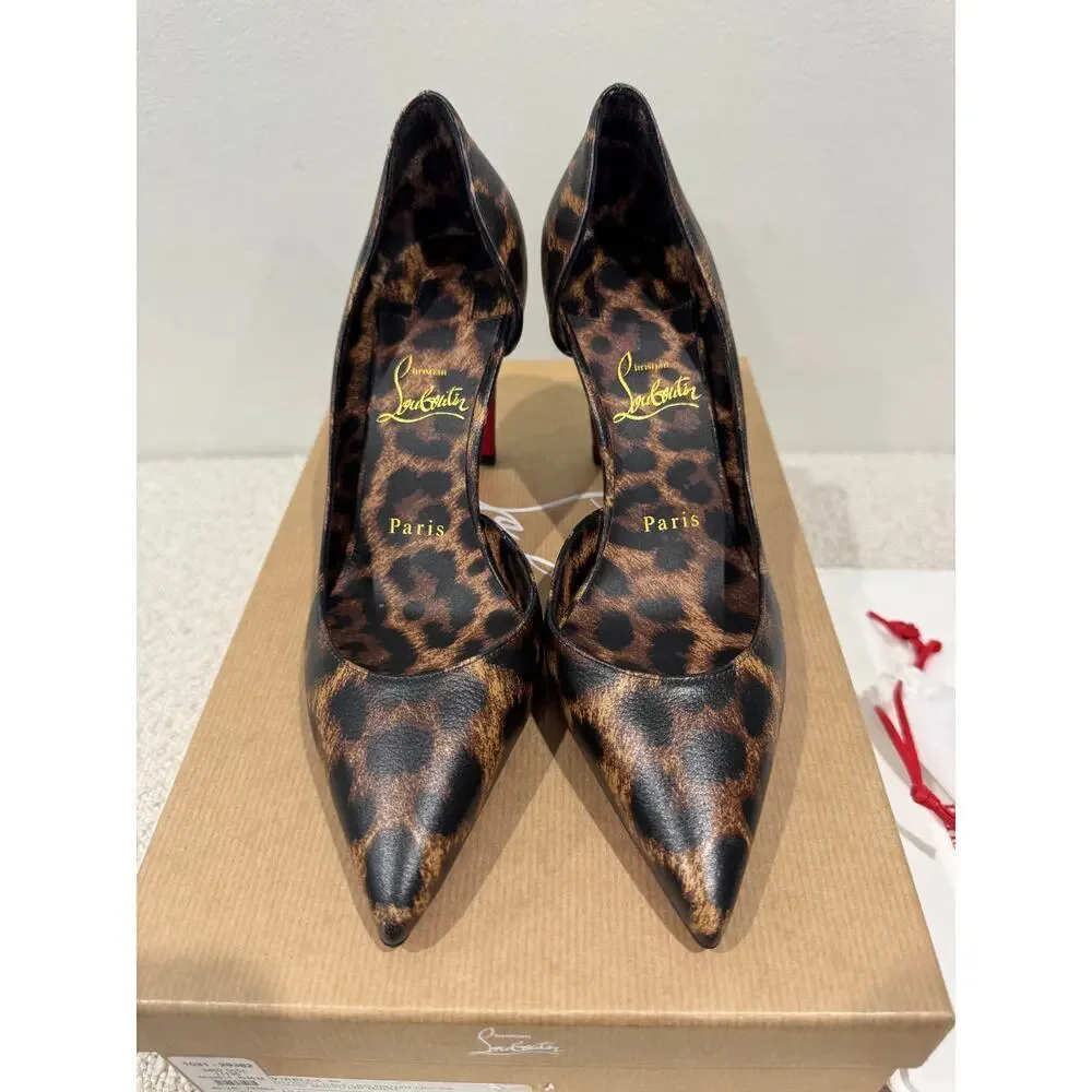 CHRISTIAN LOUBOUTIN Vibella Red-Sole Leopard-Print Leather Pumps 37 BNIB